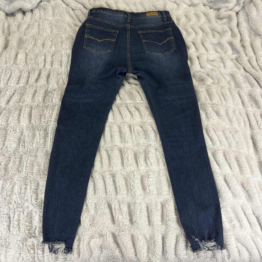 Pastel Jeans Women 11/12 Blue Skinny Raw Hem Distressed Denim Stretch Grunge - Picture 2 of 10